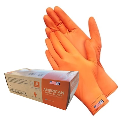 American Safety Glove Latex Disposable Low Protein Natural Rubber Non-Allergy 7 MIL 1PK (100 Gloves) LARGE
